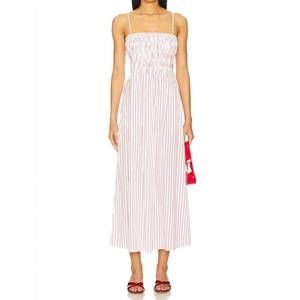 pistola White and Red Stripe Midi Dress